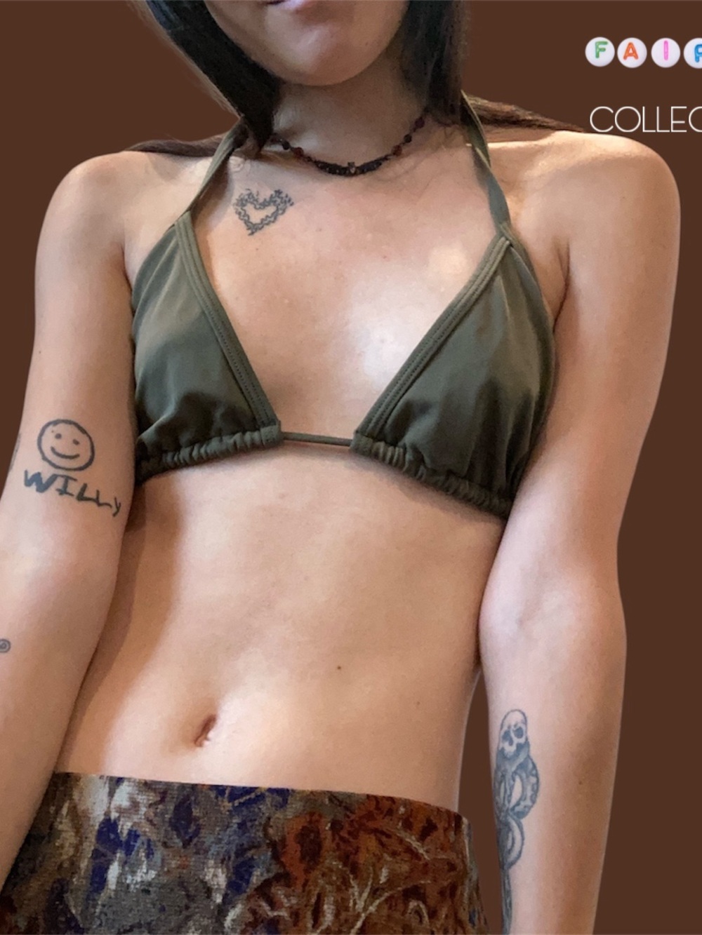 Vintage Y2k Grunge Victorias Secret 2006 Micro Bikini Top in Green